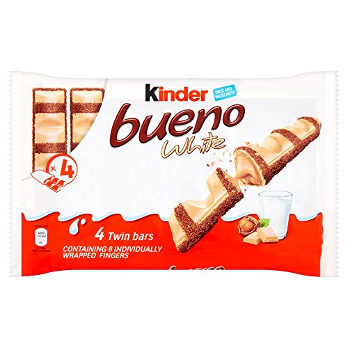 Kinder Bueno White Milk and Hazelnuts, 4 x 39g