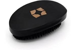 SHYNEDURAGS SHYNE Brosse à Cheveux Dure et Incurvée | Brosse 360 Waves avec Poils en Nylon Renforcés | Parfait pour Les Waves et La Barbe | Brosse de Toilettage Quotidienne pour Hommes | Compact et Convivial