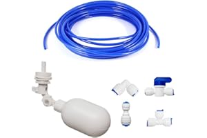 PAROAD 5 Meter Universal Wasserzulaufleitung Anschluss-Set, Kunststoff Schwimmerventil für Tank, Aquarium, Wassertrog, Teichen, Fischaquarien