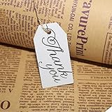 Yesiidor Letter Printed Tag with Hanging Holes Thank You Letter Pattern Hanging Label Wishing Tree Message Board Hanging Decoration for Garden