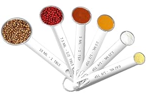 WEIQILE Messlöffel Set, 6 Stück Set Edelstahl Measuring Messlöffel Messset zum Backen, Kochen, Küche (Measuring Spoons)