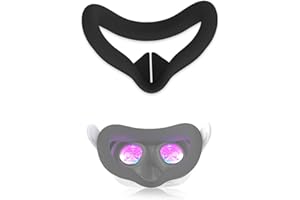 ROKEBLAU Copertura protettiva per il viso in silicone VR per Meta Quest 3S, accessorio originale per cuffie, facile da pulire, confortevole e delicato sulla pelle (silicone nero)