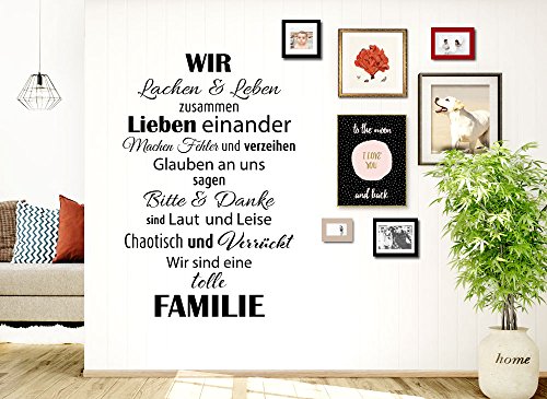 Wandaro® W3301 Wandtattoo Wir sind eine Familie… schwarz 58x90cm - 2