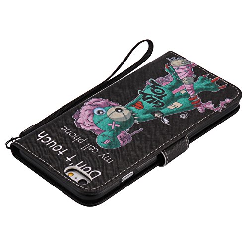 Feeltech iPhone 6 Plus/6s Plus Hülle PU-Leder und Brieftasche Bunte Muster Fall mit Magnetverschluss, Hybrid-Kickstand mit Stand-Funktion, schlagen Sie schützende weiche TPU Stoßstangenabdeckung und Kreditkartenhalter für iPhone 6 Plus/6s Plus Handgelenk Bügel-Buch-Art-Geldbeutel-Tasche mit 2 In 1 Berühren Sie Stift – Grüne Maus - 7