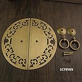 Estilo: Vintage XOYOYO Manija de latón Vintage Manija de la Flor Hueca Manija de la Puerta Gabinete Aparador Cajón Perillas Manija Muebles Hardware 15cm 20cm 1Set @ Bronce (Tornillos) _20cm
