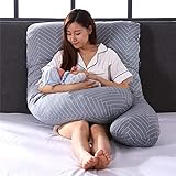 Oreiller Femme Enceinte Oreiller De Grossesse Corps Entier Oreiller Oreiller De Côté Oreiller Femme Enceinte Oreiller En Forme De U Amovible Coussin D'allaitement Maternité Support Oreiller