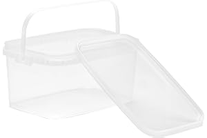 ‎NIPTER Nipter Eimer mit Deckel 3l, Eimer rechteckig, Plastikeimer transparent, lebensmittelecht, 5 Stück