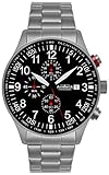 Astroavia Herren-Armbanduhr Chronograph Quarz Edelstahl N57S
