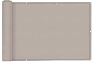 SUNNY GUARD Frangivisto per Balcone 90x300cm Protezione della Privacy Frangivento in PES,Impermeabile,Anti-UV con Fascette,Taupe