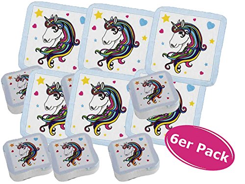 Preisvergleich Produktbild 6x Magisches Handtuch Einhorn Luna - Kindergeschenk, Mädchengeschenk, Tombolapreis etc.