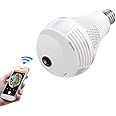 TECHNOVIEW WiFi Spy Bulb Camera for Home Office Indoor Hidden with HD Audio Video Recording, 2MP Wireless Security Camera, 360° Angle with Remote View,Motion Detection