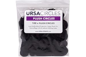 URSA STRAPS URSA Círculos de felpa – 5 mm de longitud corto fundas LAV de pelaje. Reutilizables y súper suaves. 25 mm de diámetro (100 unidades, negro)