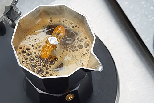 Andrew James – 6 Tassen Espressokocher Im Italienischen Stil – Schwarz – Inklusive Dichtungsring - 6