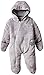 SALT AND PEPPER Baby Boys NB Jumpsuit On Tour Plüsch Plain Hooded Long Sleeve Snowsuit, Grey (grey-melange 203), 3-6 Months (Manufacturer size: 68)