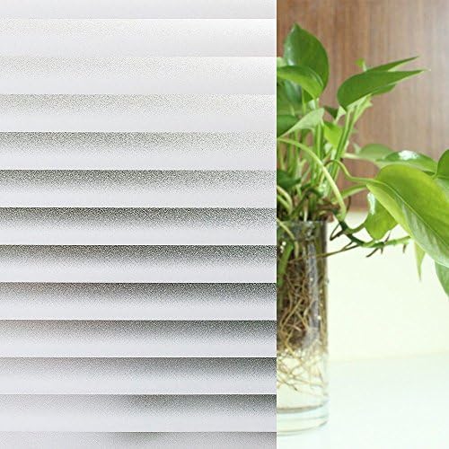 PinShare Home Privacy Windows Film, non-adhesive static, Frosted Stripe Patterns Glass Film