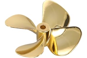 Feegow RC Boat Model Zinc Alloy Propeller, 4-Blades 4mm Shaft for RC Marine ROV, RH & LH(D55mm Right Hand)