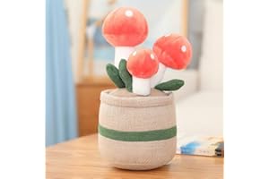 EMBRAGUE Mushroom Plush Toy Plushies For Girls - Flower Pot Soft Cotton Stuffed Anime Plushies Cuddle Cushion - Kawaii Plush Plant Cute Pillow For Christmas Birthday For Girlfriend Boba - 25CM Pink