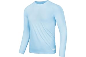 AMZSPORT T-Shirt UV Homme Rashguard UPF 50 T-Shirt à Manches Longues et Courtes Protection Solaire Respirant Séchage Rapide T-Shirt de Protection pour Pêche, Surf, Randonnée, Vélo