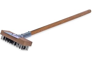 Carlisle 36372500 Oven & Grill Brush with Scraper, Stainless Steel Bristles and 30" Long Hardwood Handle