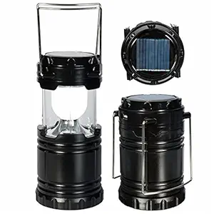 Sakar Rechargeable Solar and Charging LED Lantern Light, Portable Camping and Home Emergency Lights with 2 Power Sources Light Travel Battery Lantern Lamp Torch (Multi Color).