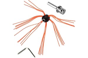 Oniissy Kit per spazzare il camino con testina flessibile e adattatore per trapano per la pulizia senza sforzo di canne fumarie e rivestimenti in acciaio inox, naviga a 90 gradi e