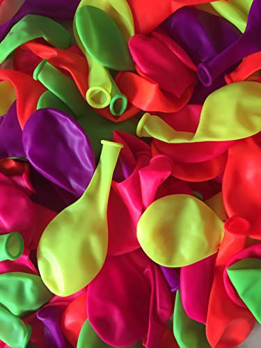 100 Luftballons * NEON * mit 85cm Umfang // mit Schwarzlicht UV Effekt // Neonfarben Luftballon Ballons Deko Geburtstag Kindergeburtstag Party - 3