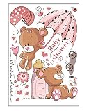 ufengke® Niedlichen Baby Bären und Blumen Dach Wandsticker, Kinderzimmer Babyzimmer Entfernbare Wandtattoos Wandbilder - 4