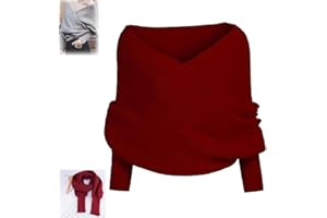 DUYIFAN Sciarpa lavorata a maglia con maniche, donna maglione lavorato a maglia, sciarpa, scialle nevicata con maniche, sciarpa calda unisex autunno inverno sciarpa