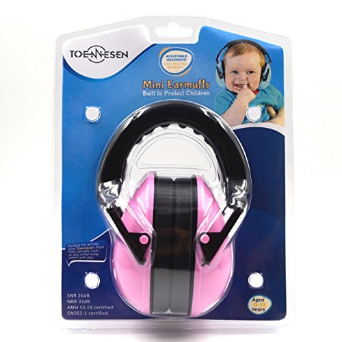 Toennesen Baby-Ohrenschützer Gehörschutz – Verstellbare Stirnband Ohrenschützer für Kinder Rosa - 8