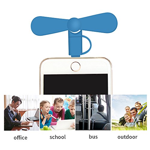 Mini USB Ventilator, VitutechFan Mini USB Fan Mini Portable Micro USB Ventilator Mini Cooling Fan 2 in 1 Portable USB Telefon Mini Fan f¨¹r Andriod Smartphone , iPhone , iPad, Samsung - 4