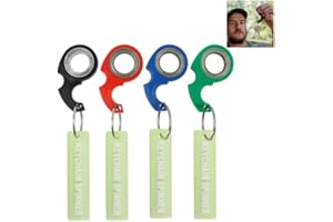 Ceeyoll 4 Stück Spinning Keychain Schlüssel Spinner Spielzeug Leuchtende Streifendekoration Schlüsselanhänger Ring Spielzeug für Fingertraining Geeignet Kinder und Erwachsene Fingerspitze Schlüsselanh