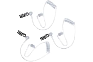 GWAWG 3PCS Replacement Acoustic Tube for 2-Way Radio Audio Headsets,Ear Piece Headset Earpiece Agent Secret Earpiece Costume Prop,Replacement Air Acoustic Tube/Transparent Coil Audio Tube