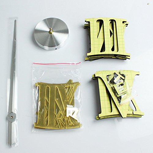 Yosoo DIY Riesen Wanduhr Acryl 3D Spiegel Oberflächen Aufkleber Wandtattoo Wohnzimmer Dekoration Uhr Zimmerdeko Einzigartiges Geschenk (Silber) - 4