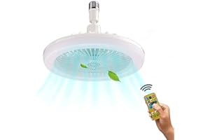 LOHOOM LED Bedroom Aromatherapy Fan Light, 3 in 1 Remote Control Ceiling Fan with Lights and Aromatherapy Enclosed Low Profile Fan Light Dimmable Fan Light for Living Room, Bedroom, Kid's Room (White)