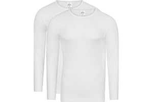 SES Męski podkoszulek z długim rękawem koszulka 2 sztuki w 100% z bawełny