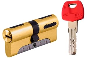 IFAM Cilindro Puerta Exterior WX1000 35x35 Color Latón, Bombin Cerradura Alta Seguridad, Perfil Europeo, Incluye 5 llaves, Protección Antirrotura, Antitaladro, Antibumping
