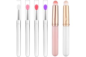 COYUN Set de 6 brochas de labios suaves de silicona, Cepillo de labios, aplicadores cosméticos para lápiz labial y exfoliación de labios, reutilizables cepillo de labios suave para hombres y mujeres