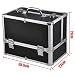 chinkyboo Professional Extra Large Space Aluminium Beauty Cosmetic&Makeup Case Toiletry Storage Nail Hairdressing Vanity Box Valentines Day Gift (Black)