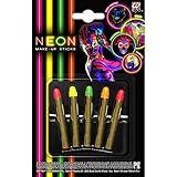clara ledesma pinturas Años 80. WIDMANN VD-WDM50004 - Juego de 5 lápices de maquillaje fluorescentes unisex para adulto, talla única