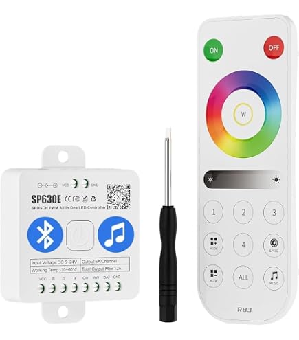 Télécommande Bluetooth SP608E Pour Bandeaux LED WS2811, WS2812B, WS2813, WS2815 - Neuf