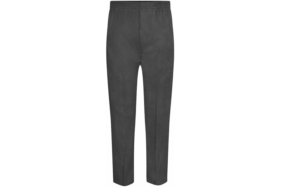 Listers Schoolwear Boys Fully Elasticated Easy Dressing Pull Up School Trousers - Grey Black Navy - All Around Pull On Comfort Fit 2-16 Years