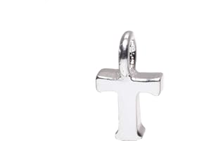 MARKYLIS Sterling Silver Italian 925 Small Cute Alphabet Initial Letter Pendant Jewellery Charm - A - Z - 8mm - Choose your letter for Women and Children A B C D E F G H I J K L M N O P Q R S T U V W X Y Z