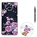 Produktbild TPU Hülle für Huawei P9 Lite 2016, Zcro Handyhülle Silikon Transparent Durchsichtig Dünn Muster Weich Flexibel Bumper Case Schutzhülle mit Frei Schwarz Stift für Huawei P9 Lite 2016 (Elegante Blumen)