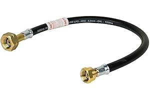 HAMILTON GAS PRODUCTS LTD Hamilton Gas Products Butane Nut | Pigtail Hose with NRV Excess Flow Safety Valve - 0.5m, 20" | Connecting Motorhome or Caravan to Bulkhead, Gas Cylinder or Changeover | Easy Fitting