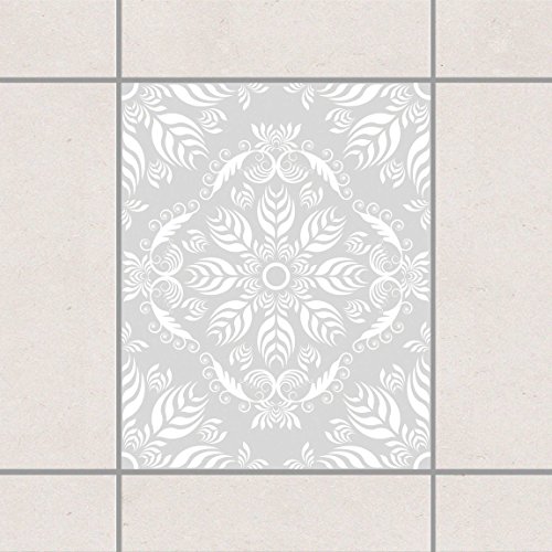Fliesenaufkleber - Rosamunde Light Grey 25cm x 20cm, Setgröße:4teilig