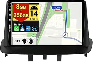 BXLIYER - [8G+256G, 8-Core] - Android 12 IPS Autoradio Dla Renault Megane 3 (2008-2014) - Bezprzewodowy CarPlay/Android Auto - LED Aparat & MIC - 9 cal 2 DIN - DAB Kierownica 360 kamera Fast-Boot WIFI