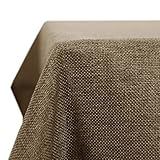 Deconovo Nappe de Tables Rectangulaire Effet Lin Anti-tâche Imperméable de Salle 130x280 cm Taupe