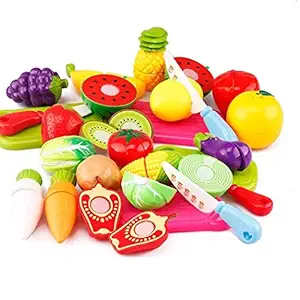 Mahi Fab Fruit Cutting Toy for Kids, Exclusive Realistic Sliceable Vegetable Cutting Toy Set, Food Cutting Set for Girls (Fruits and Veggies Cut Toy- 6 pcs)