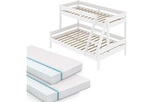 VitaliSpa letto a castello Everest, Bianco, 207.6 x 158.8 cm con 2 materassi
