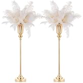 Vases Centre Table NUPTIO - Lot De 10 Vases Métal Or 59cm - Support Fleurs Et Bougies - Décoration Mariage